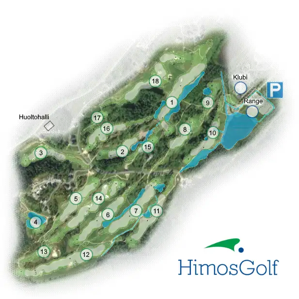 Himos Golf väyläkartta